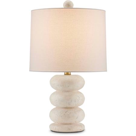 Currey and Company 21" Tall Buffet Table Lamp Beige / Antique Brass