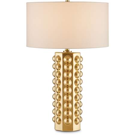 Currey and Company Cassandra 30" Tall Vase Table Lamp with Shantung Shade - Gold Gold