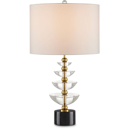Currey and Company Waterfall 28" Tall Buffet Table Lamp with Shantung Shade Clear / Natural / Brass