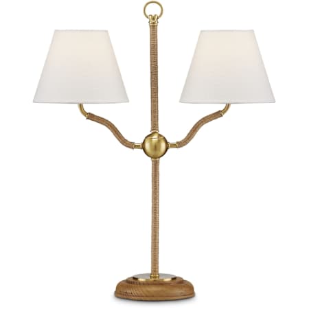 Currey and Company Sirocco 2 Light 23" Tall Buffet Desk Lamp Natural / Antique Brass