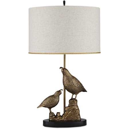 Currey and Company 30" Tall Animal Table Lamp Antique Brass / Black