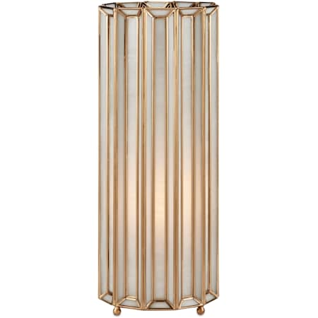 Currey and Company Daze 20" Tall Column Table Lamp with Milk Glass Shade White / Antique Brass