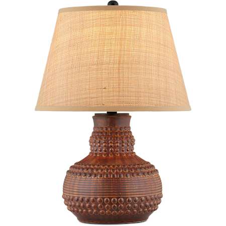 Currey and Company Atamo 23" Tall Vase Table Lamp with Grasscloth Shade Dark Brown