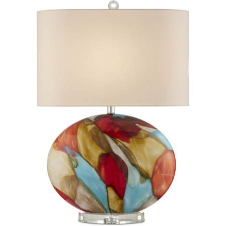 Currey and Company Vivid 30" Tall Vase Table Lamp Beige / Red / Blue / Orange / Clear