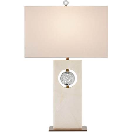 Currey and Company Radiant 27" Tall Buffet Table Lamp White / Clear / Antique Brass