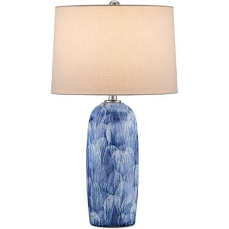 Currey and Company Pallas 28" Tall Buffet Table Lamp Blue / White