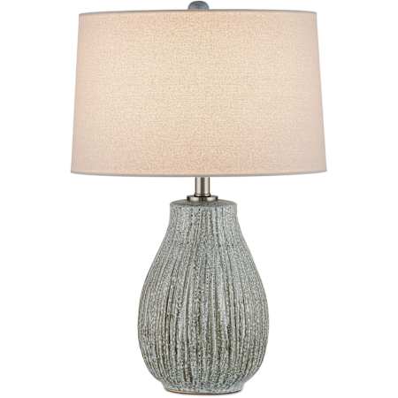 Currey and Company Fidella 24" Tall Vase Table Lamp Reactive Black & White / Brushed Nickel