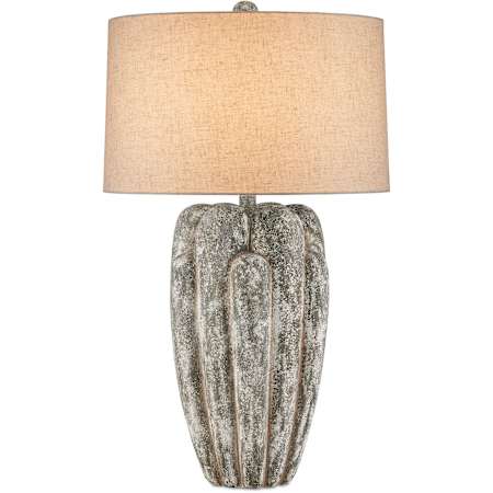Currey and Company Buttress 36" Tall Buffet Table Lamp Dark Gray / White Texture