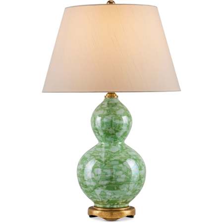 Currey and Company Eau de Nil 29" Tall Buffet Table Lamp Green / Textured Antique Gold Leaf