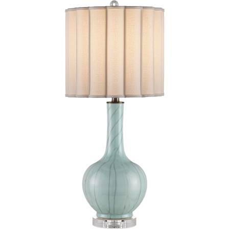 Celadon Crackle / Clear / Antique Brass