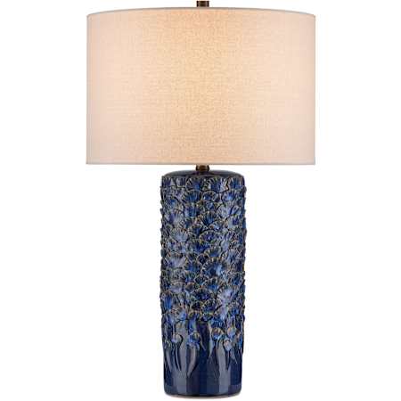 Currey and Company Fairmont 29" Tall Buffet Table Lamp Dark Blue Reactive
