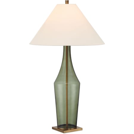 Currey and Company Olive 34" Tall Buffet Table Lamp Green / Antique Brass