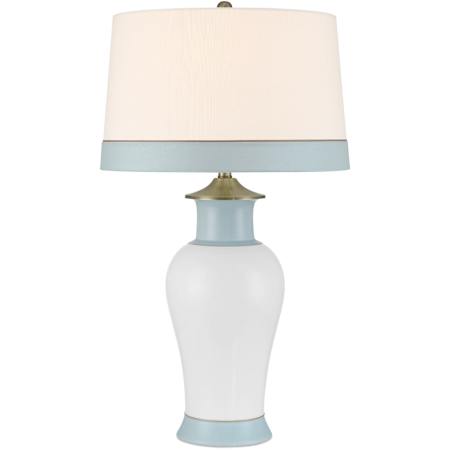 Currey and Company Kora 32" Tall Vase Table Lamp White / Light Blue