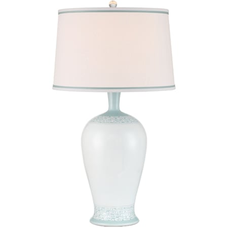Currey and Company Ketty 32" Tall Vase Table Lamp White / Light Blue