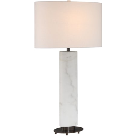 Currey and Company Stanhope 34" Tall Buffet Table Lamp White / Bronze