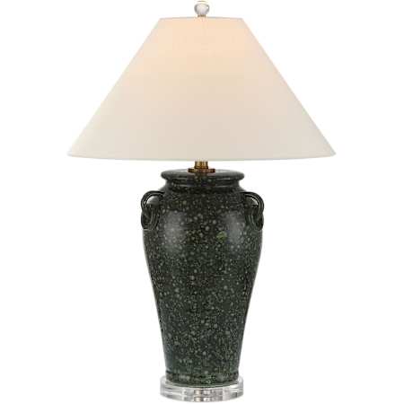Currey and Company Junko 29" Tall Vase Table Lamp Green / Clear