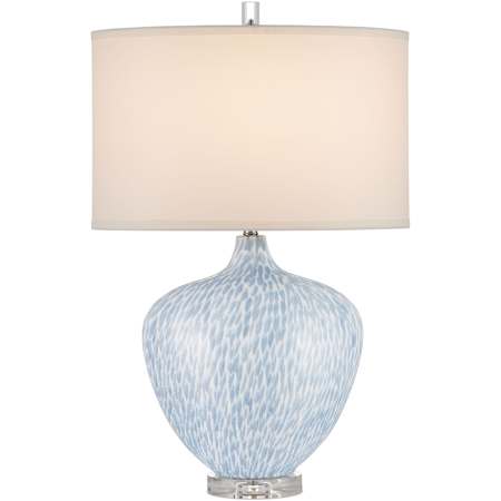 Currey and Company Tinney 27" Tall Buffet Table Lamp Blue / Clear