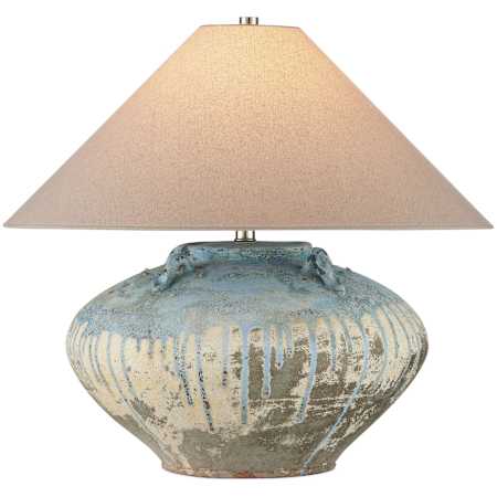 Currey and Company Catania 23" Tall Buffet Table Lamp Antique Blue Drip