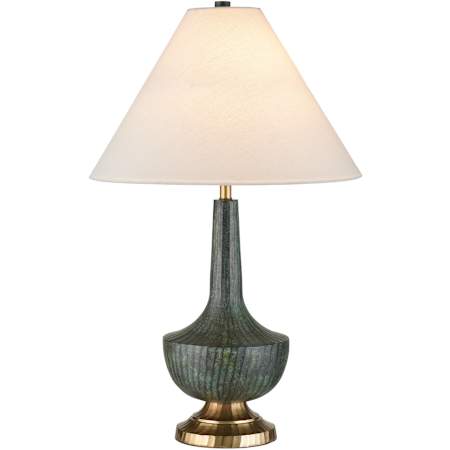 Currey and Company Djinn 28" Tall Vase Table Lamp Verdigris / Antique Brass