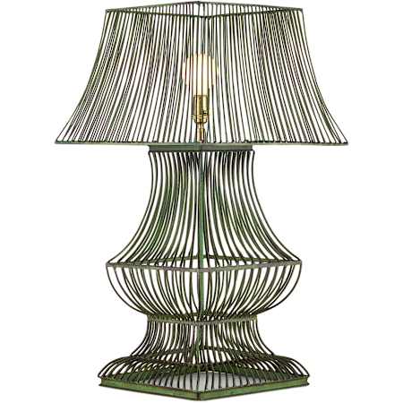 Currey and Company Tuteurs 34" Tall Novelty Table Lamp Distressed Green