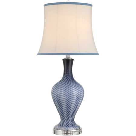 Currey and Company Zeta 33" Tall Vase Table Lamp Gray Blue / Clear
