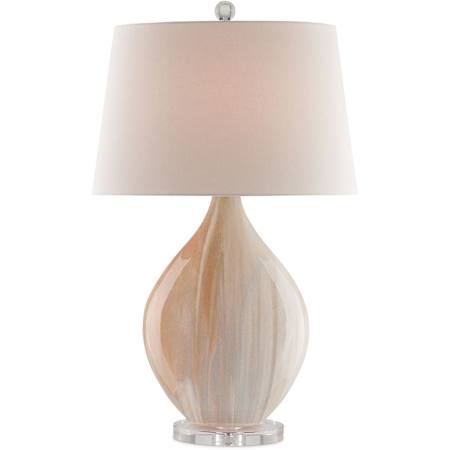 Currey and Company Opal 32" Tall Accent, Vase Table Lamp Amber / Clear