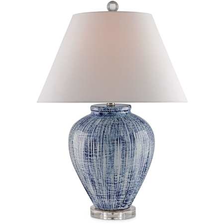 Currey and Company Malaprop 28" Tall Accent, Vase Table Lamp Blue / White