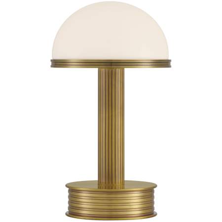 Currey and Company Promenade 11" Tall LED Buffet Table Lamp Antique Brass / Milk