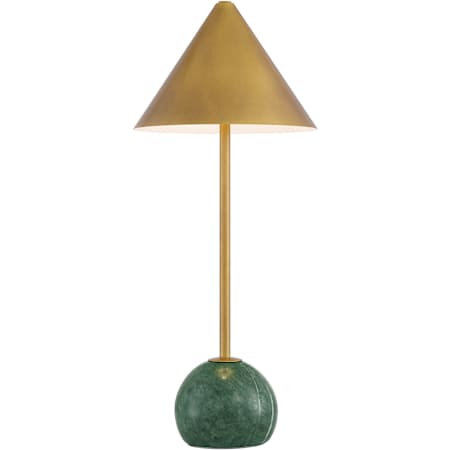 Currey and Company Journey 21" Tall LED Buffet Table Lamp Antique Brass / Green