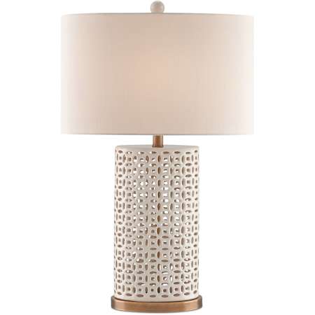 Currey and Company Bellemeade 29" Tall Accent, Buffet Table Lamp Ivory / Antique Brass