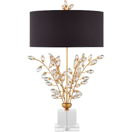 Currey and Company Forget-Me-Not 2 Light 32" Tall Accent, Buffet Table Lamp Chinois Gold Leaf / Clear