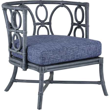 Currey and Company Tegal 28" Wide Accent Chair Vintage Navy