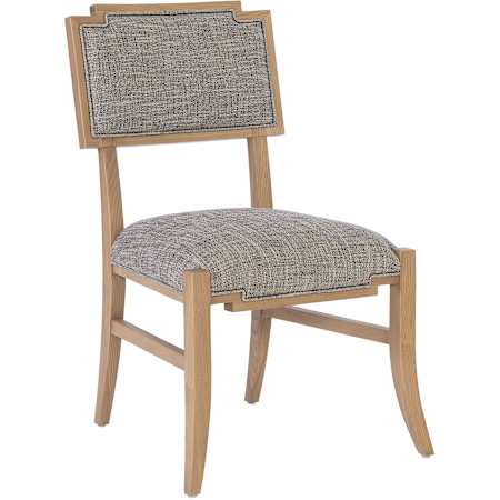 Currey and Company Melanie 21" Wide Ash Accent Chair Blonde Ash Wood / Brass