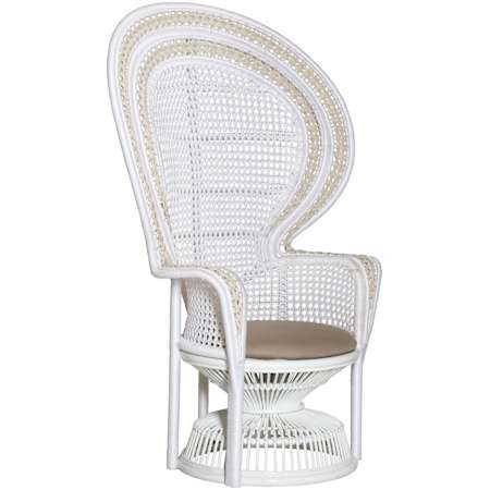 Currey and Company Emanuelle 41" Wide Accent Chair with Wide Flared Back White