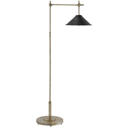 Currey and Company Dao 54" Tall Swing Arm Floor Lamp Silver Granello / Satin Black