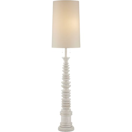 Currey and Company Malayan 2 Light 80" Tall Accent Floor Lamp Whitewash