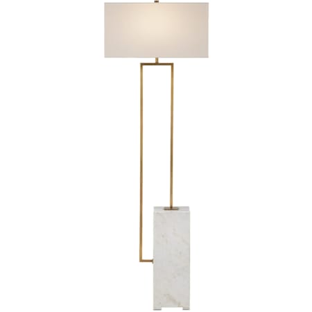 Currey and Company Beside 69" Tall Torchiere Floor Lamp White / Antique Brass