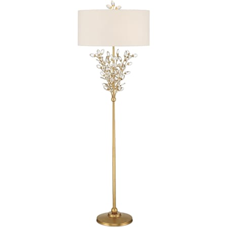 Currey and Company Forget-Me-Not 2 Light 66" Tall Buffet Floor Lamp Clear / Chinois Gold Leaf