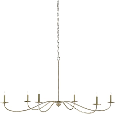 Currey and Company Saxon 6 Light 63" Wide Single Tier Candle Style Chandelier Silver Granello