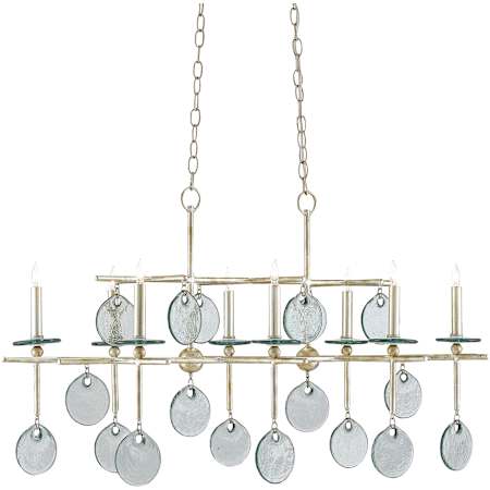 Currey and Company Sethos 8 Light 42" Wide Single Tier Candle Style Chandelier Silver Granello