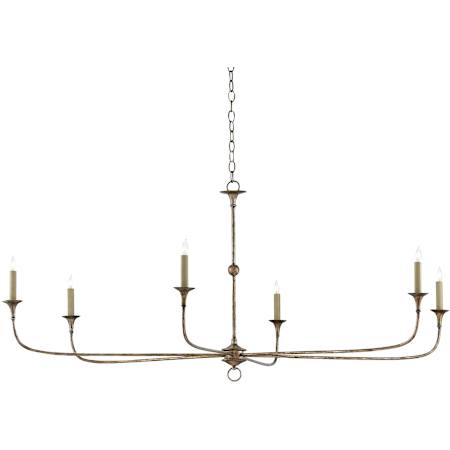 Currey and Company Nottaway 6 Light 61" Wide Single Tier Candle Style Chandelier Pyrite Bronze
