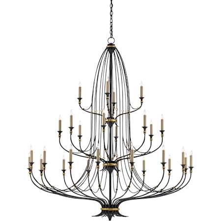 French Black With Gold Leaf Accents