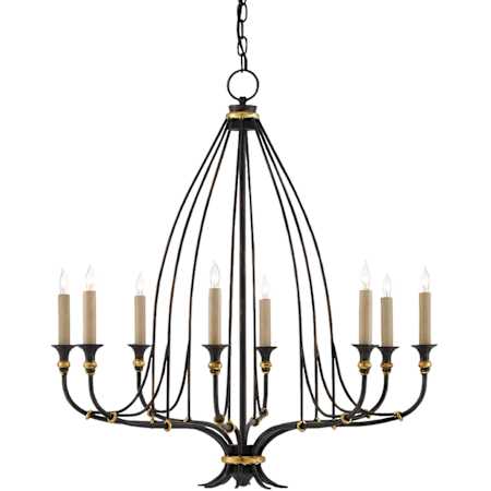 French Black With Gold Leaf Accents