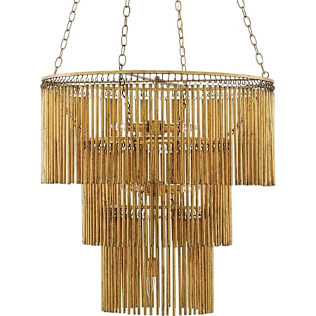 Currey and Company Mantra 7 Light 30" Wide Chandelier Gold Leaf