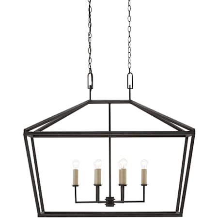 Currey and Company Denison 6 Light 40" Wide Candle Style Chandelier Mole Black / Smokewood