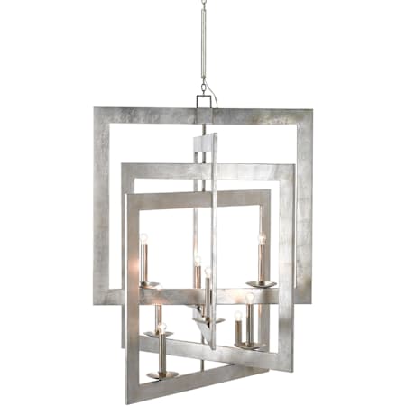 Currey and Company Middleton 8 Light 45" Wide Wrought Iron Chandelier Silver Leaf