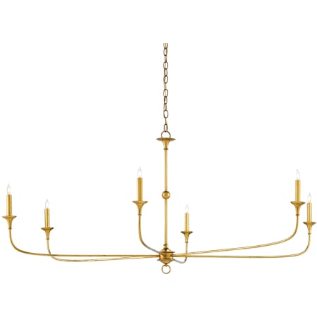 Currey and Company Nottaway 6 Light 61" Wide Wrought Iron Chandelier Gold Leaf