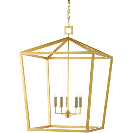 Currey and Company Denison 5 Light 32" Wide Wrought Iron Chandelier Gold Leaf