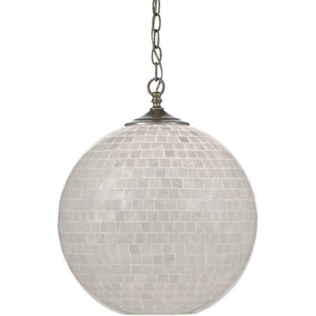 Currey and Company Finhorn 16" Wide Pendant Pearl / Antique Silver Leaf