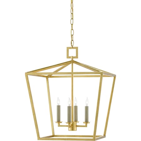 Currey and Company Denison 4 Light 18" Wide Taper Candle Pendant Contemporary Gold Leaf